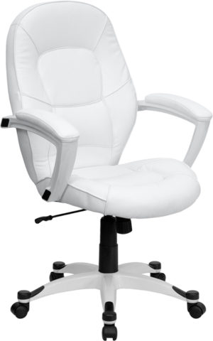 Buy Contemporary Office Chair White Mid-Back Leather Chair in  Orlando at Capital Office Furniture