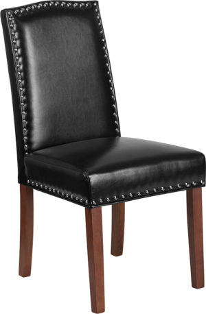 Buy Mid-Century Style Black Leather Parsons Chair near  Winter Park at Capital Office Furniture