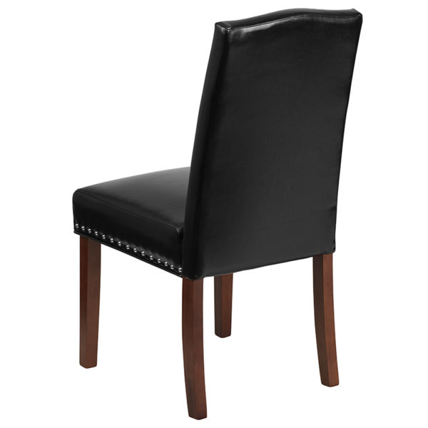 Shop for Black Leather Parsons Chairw/ Panel Back Design near  Winter Garden at Capital Office Furniture