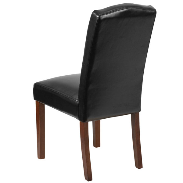 Shop for Black Leather Parsons Chairw/ Button Tufted Panel Back near  Bay Lake at Capital Office Furniture