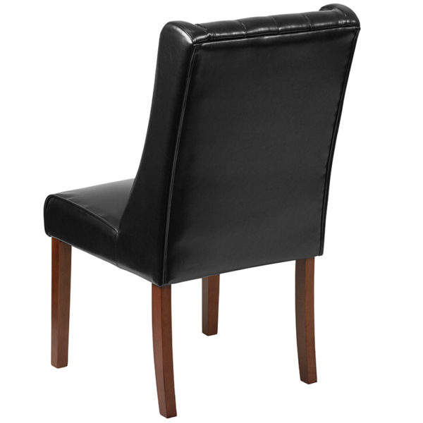 Shop for Black Leather Parsons Chairw/ Button Tufted Panel Back near  Leesburg at Capital Office Furniture