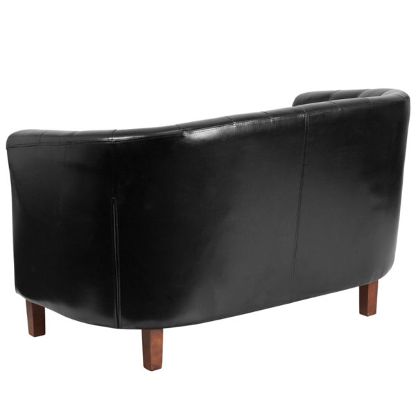 Shop for Black Leather Barrel Loveseatw/ Slanted Arms in  Orlando at Capital Office Furniture