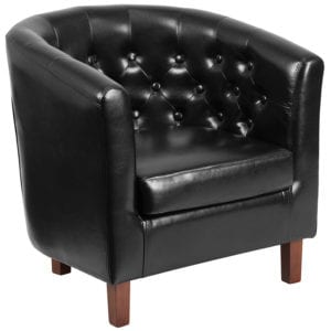 Buy Traditional Style Black Leather Barrel Chair near  Casselberry at Capital Office Furniture