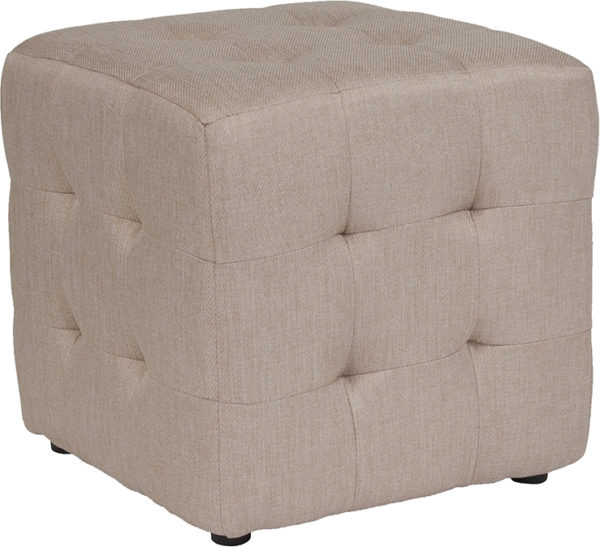 Buy Contemporary Style Beige Fabric Tufted Pouf near  Kissimmee at Capital Office Furniture