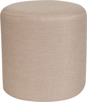 Buy Contemporary Style Beige Fabric Round Pouf near  Winter Garden at Capital Office Furniture