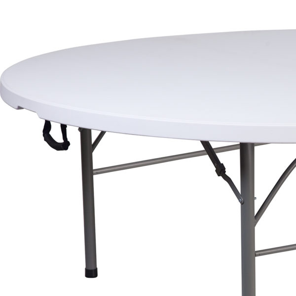 New folding tables in white w/ Folds in half for storage and travel at Capital Office Furniture in  Orlando at Capital Office Furniture