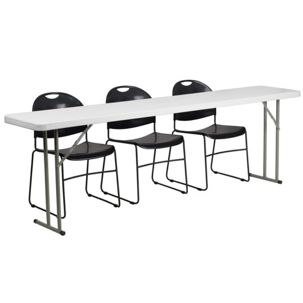 Buy Fully Assembled Training Table Set 18x72 Table Set-Stack Chairs near  Bay Lake at Capital Office Furniture