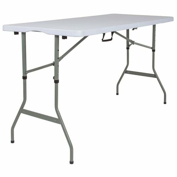 New folding tables in white w/ Folds in half for storage and travel at Capital Office Furniture near  Winter Park at Capital Office Furniture