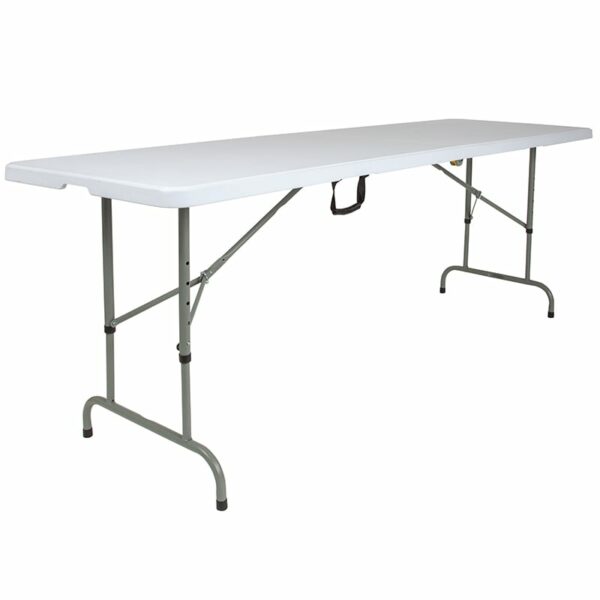 New folding tables in white w/ Folds in half for storage and travel at Capital Office Furniture near  Clermont at Capital Office Furniture