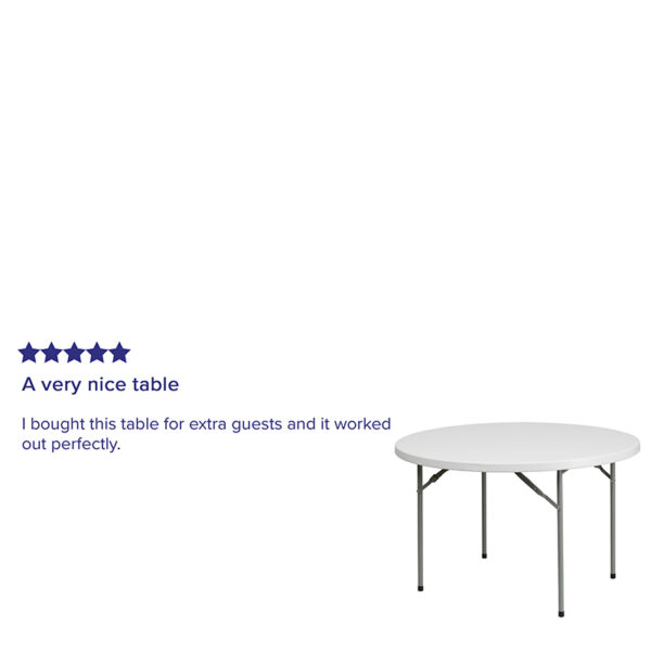 Nice 4-Foot Round Granite Plastic Folding Table 500 lb. Static Load Capacity folding tables near  Winter Garden at Capital Office Furniture