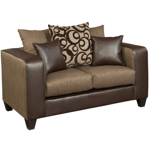 Buy Contemporary Style Espresso Chenille Loveseat near  Oviedo at Capital Office Furniture