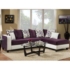 Buy Contemporary Style Purple Velvet L-Sectional in  Orlando at Capital Office Furniture