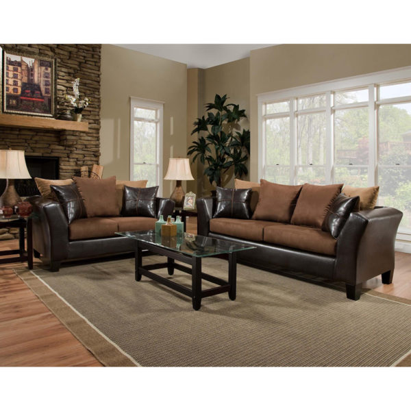 Buy Sofa and Loveseat Set Chocolate Microfiber Set near  Lake Buena Vista at Capital Office Furniture