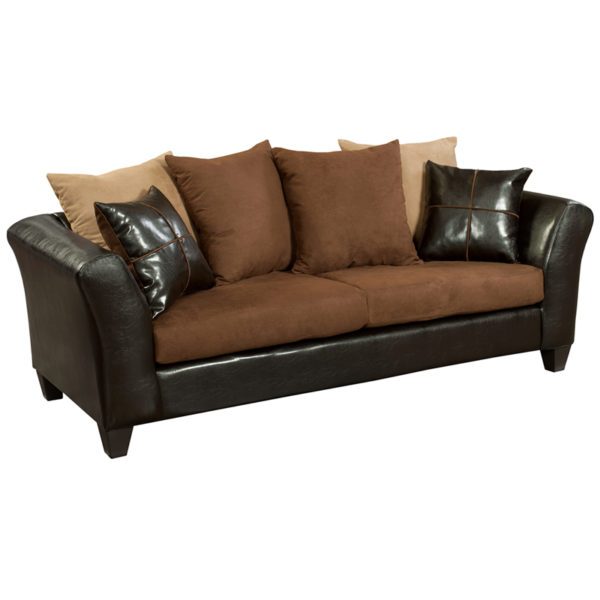 Buy Contemporary Style Chocolate Microfiber Sofa near  Apopka at Capital Office Furniture