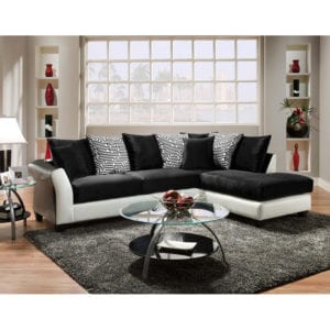 Buy Contemporary Style Black Velvet L-Sectional in  Orlando at Capital Office Furniture