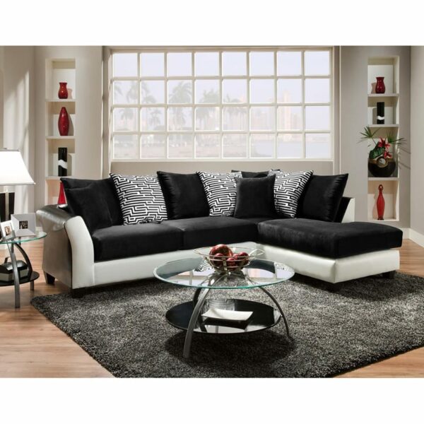 Buy Contemporary Style Black Velvet L-Sectional near  Clermont at Capital Office Furniture