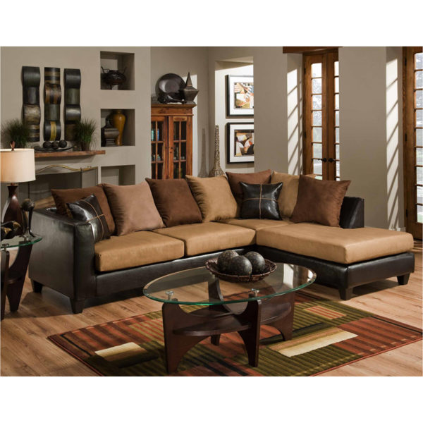 Buy Contemporary Style Chocolate Microfiber L-Section near  Bay Lake at Capital Office Furniture