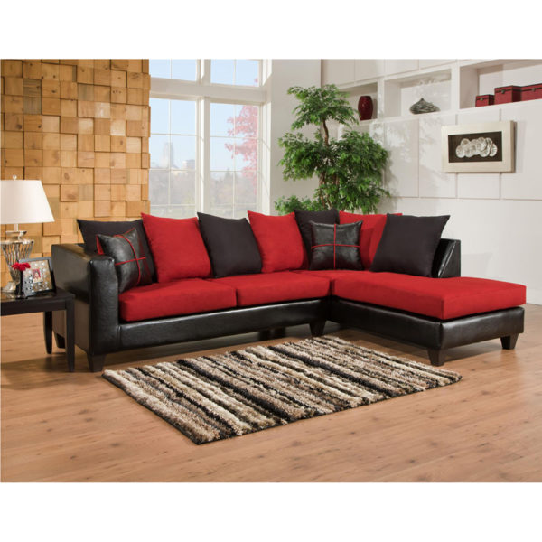 Buy Contemporary Style Cardinal Microfiber L-Section near  Leesburg at Capital Office Furniture