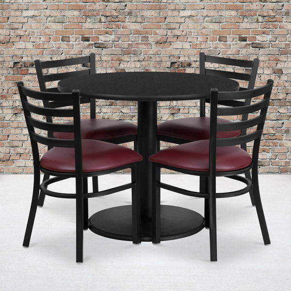 Buy Table and Chair Set 36RD BK Table-BG VYL Seat near  Daytona Beach at Capital Office Furniture