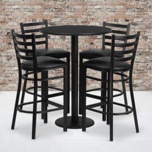 Buy Bar Height Table and Stool Set 30RD BK Bar Table-BK VYL Seat in  Orlando at Capital Office Furniture