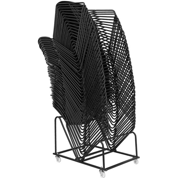 Nice HERCULES Series 880 lb. Capacity Ultra-Compact Stack Chair w/ Chrome Frame Ergonomically Contoured Black Plastic Back and Seat office guest and reception chairs near  Apopka at Capital Office Furniture