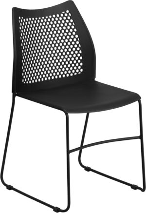 Buy Multipurpose Stack Chair Black Plastic Sled Stack Chair near  Kissimmee at Capital Office Furniture