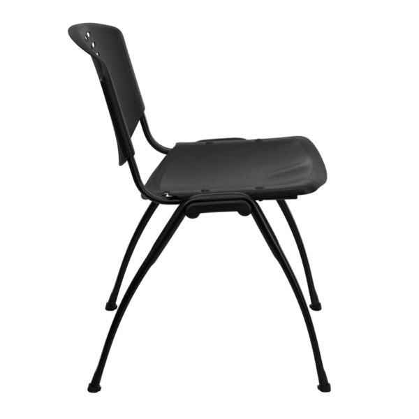 Nice HERCULES Series 880 lb. Capacity Plastic Stack Chair w/ Oval Cutout Back & Frame Ergonomically Contoured Design with Black Plastic Back and Seat office guest and reception chairs near  Leesburg at Capital Office Furniture