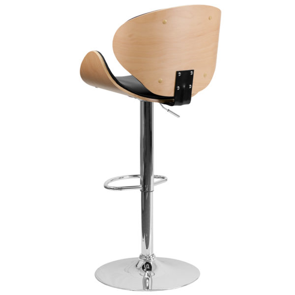 Nice Beech Bentwood Adjustable Height Barstool w/ Curved Back & Vinyl Seat CA117 Fire Retardant Foam office tables near  Lake Buena Vista at Capital Office Furniture
