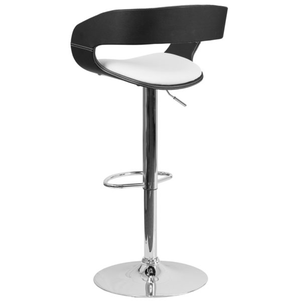 Shop for Two Tone Black/White Barstoolw/ Black Vinyl Upholstery with Contrasting Off-White Stitching near  Altamonte Springs at Capital Office Furniture
