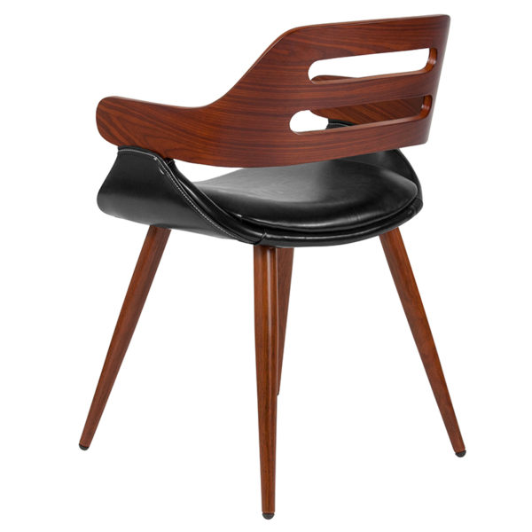 Shop for Walnut/Leather Side Chairw/ Curved Cutout Wood Back near  Sanford at Capital Office Furniture