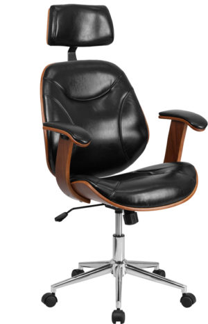 Buy Contemporary Wood Office Chair Black High Back Leather Chair near  Lake Buena Vista at Capital Office Furniture