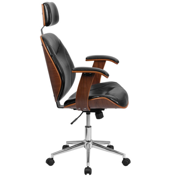 Nice High Back LeatherSoft Executive Ergonomic Wood Swivel Office Chair w/ Arms Built-In Lumbar Support office tables near  Casselberry at Capital Office Furniture