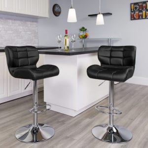 Buy Contemporary Style Stool Tufted Black Vinyl Barstool near  Oviedo at Capital Office Furniture