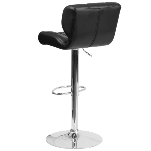Nice Contemporary Tufted Vinyl Adjustable Height Barstool w/ Chrome Base Tufted Covering kitchen and dining room furniture near  Apopka at Capital Office Furniture