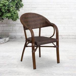 Buy Stackable Cafe Chair Cocoa Rattan Bamboo Chair in  Orlando at Capital Office Furniture