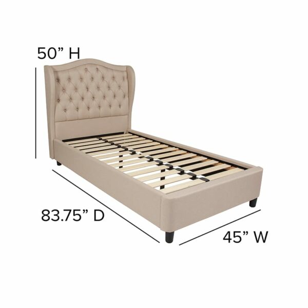Nice Valencia Tufted UpholsteTwin Size Platform Bed in Fabric Button Tufted bedroom furniture near  Altamonte Springs at Capital Office Furniture
