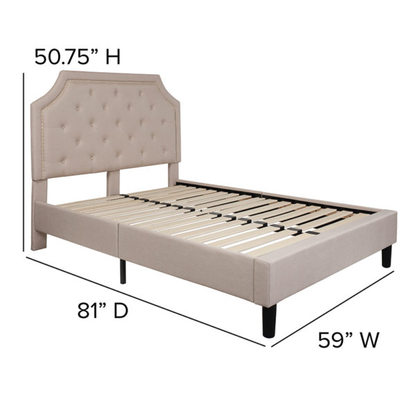 Nice Brighton Full Size Tufted UpholstePlatform Bed in Fabric Button Tufted bedroom furniture near  Oviedo at Capital Office Furniture