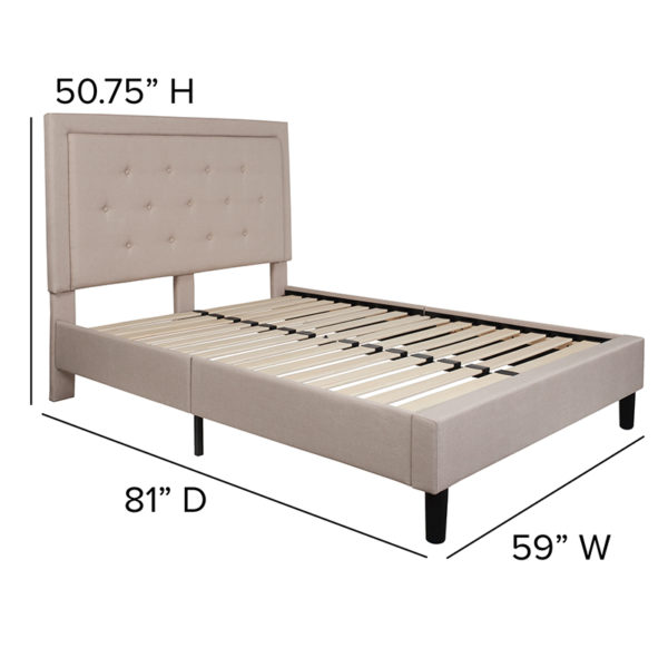 Nice Roxbury Full Size Tufted UpholstePlatform Bed in Fabric Button Tufted bedroom furniture near  Daytona Beach at Capital Office Furniture