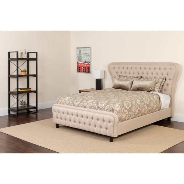Buy Twin Platform Bed and Mattress Set Twin Platform Bed Set-Beige near  Lake Buena Vista at Capital Office Furniture