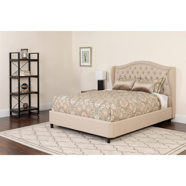 Buy Twin Platform Bed and Mattress Set Twin Platform Bed Set-Beige near  Bay Lake at Capital Office Furniture