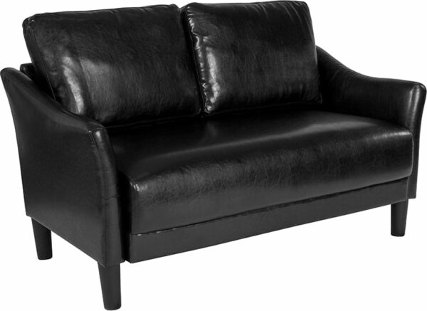 Buy Contemporary Style Black Leather Loveseat near  Apopka at Capital Office Furniture