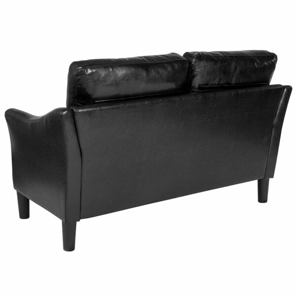 Shop for Black Leather Loveseatw/ Slanted Arms near  Bay Lake at Capital Office Furniture