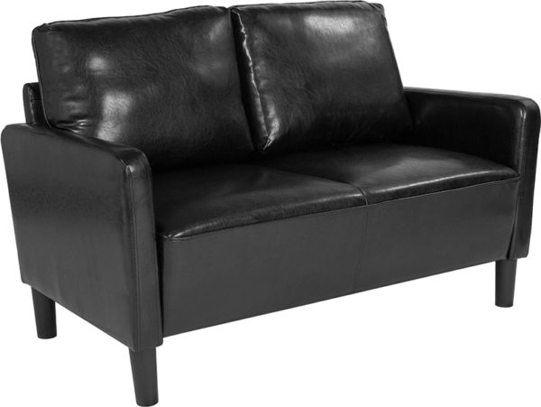 Buy Contemporary Style Black Leather Loveseat near  Oviedo at Capital Office Furniture