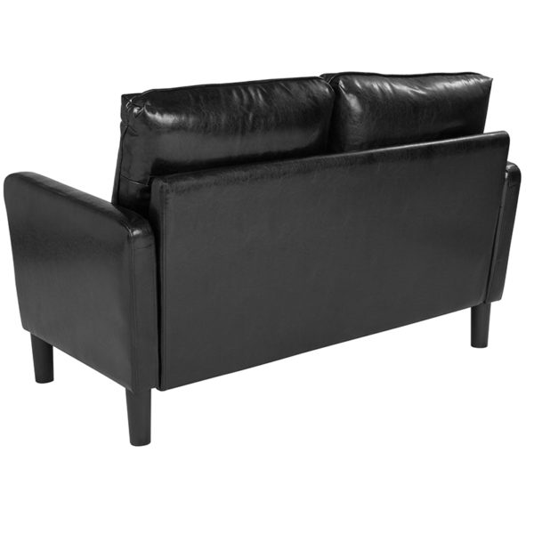 Shop for Black Leather Loveseatw/ Track Arms in  Orlando at Capital Office Furniture