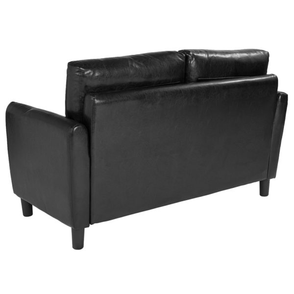 Shop for Black Leather Loveseatw/ Rounded Arms in  Orlando at Capital Office Furniture