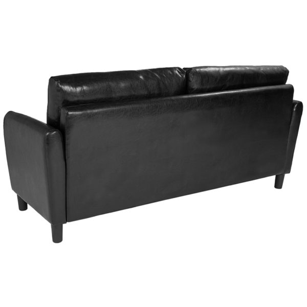 Shop for Black Leather Sofaw/ Rounded Arms near  Oviedo at Capital Office Furniture
