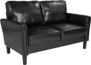 Buy Contemporary Style Black Leather Loveseat in  Orlando at Capital Office Furniture