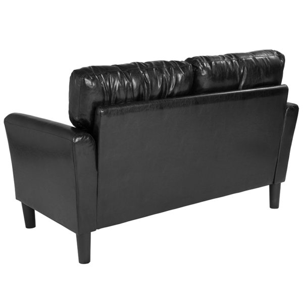 Shop for Black Leather Loveseatw/ Tailored Arms in  Orlando at Capital Office Furniture