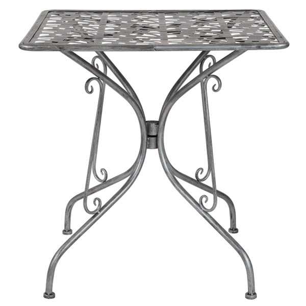 Nice Agostina Series 27.5" Square Antique Indoor-Outdoor Steel Patio Table .5" Thick Edge Top patio tables near  Lake Mary at Capital Office Furniture