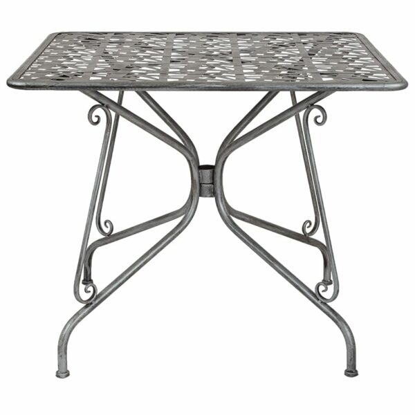 Nice Agostina Series 35.25" Square Antique Indoor-Outdoor Steel Patio Table .5" Thick Edge Top patio tables near  Casselberry at Capital Office Furniture